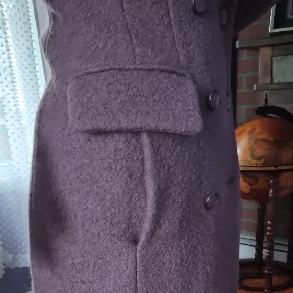 NWT Kenneth Cole Lavender Double-Breasted Pea Coat PTP 20" LENTH 42" - Picture 3 of 7
